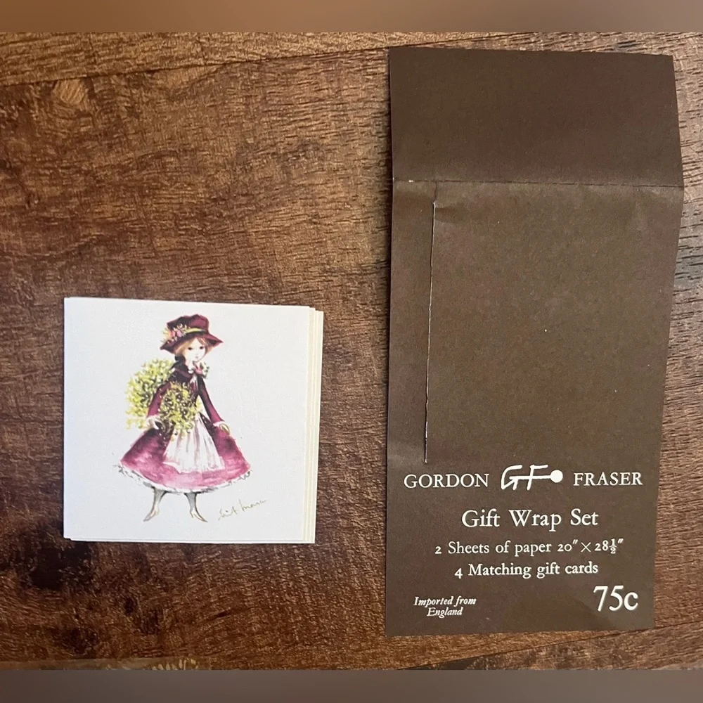 Vintage Gordon Fraser gift wrap 4 sheets & 8 gift cards all brand new